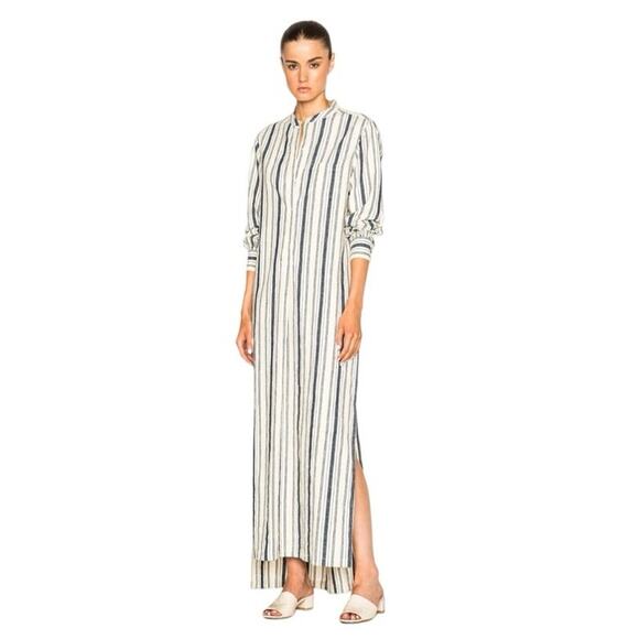 NILI LOTAN Tangier Galabia Dress New Moroccan Stripe 3 Print Linen blend S - Picture 3 of 14